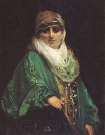 Jean Leon Gerome Femme de Constantinople debout (mk32) Norge oil painting art